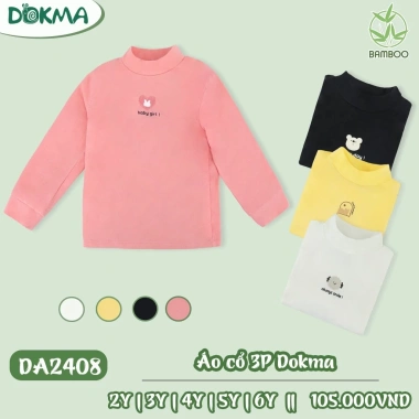 Áo cổ 3 phân mặc lót trong 13-22kg 2-6 tuổi DOKMA DA2.408/DA3.297 105.000 VND 2