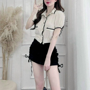 Áo cổ bẻ pha viền dáng bo xinh đa màu - Giảm giá chỉ 124.200đ hàng đẹp 2 Áo cổ bẻ pha viền dáng bo xinh đa màu - Giảm giá chỉ 124.200đ hàng đẹp 2