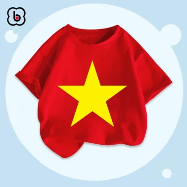 Áo cờ đỏ sao vàng cho bé - Thun cotton mềm mịn BabyloveGO, giảm giá 119k 8