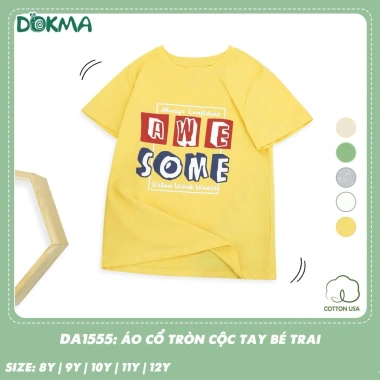 Áo Cổ Tròn Cộc Tay Dokma Bé Trai Cotton Dáng Thể Thao 25-42kg Giá 115k Giảm Đến 144.9k 7