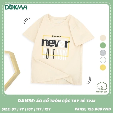Áo Cổ Tròn Cotton Cộc Tay Bé Trai 25-42kg Phối Chữ Đa Mẫu DA1.507 DA1.555 DA2.108 DA2.869 Giá Ưu Đãi 115.000₫ 2