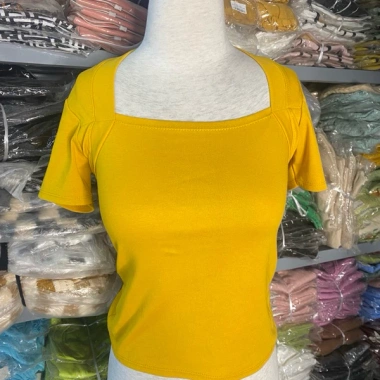 Áo cổ vuông tiểu thư tay ngắn khoét cộc, đa màu - Giá chỉ 75.900 VND, giảm mạnh