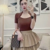 Áo cổ vuông tiểu thư tay ngắn khoét cộc, đa màu - Giá chỉ 75.900 VND, giảm mạnh 4