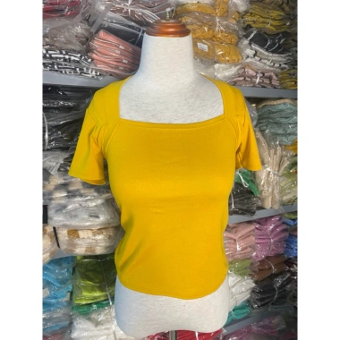 Áo cổ vuông tiểu thư tay ngắn khoét cộc, đa màu - Giá chỉ 75.900 VND, giảm mạnh