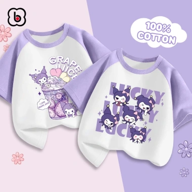 Áo cộc tay bé gái BabyloveGO cotton thoáng mát, in hình Kuromi - Giá ưu đãi 119k 3 Áo cộc tay bé gái BabyloveGO cotton thoáng mát, in hình Kuromi - Giá ưu đãi 119k 3