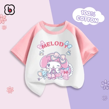Áo cộc tay bé gái BabyloveGO cotton thoáng mát, in hình Kuromi - Giá ưu đãi 119k 6 Áo cộc tay bé gái BabyloveGO cotton thoáng mát, in hình Kuromi - Giá ưu đãi 119k 6
