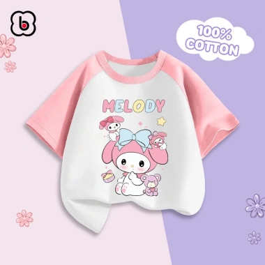 Áo cộc tay bé gái BabyloveGO cotton thoáng mát, in hình Kuromi - Giá ưu đãi 119k 9 Áo cộc tay bé gái BabyloveGO cotton thoáng mát, in hình Kuromi - Giá ưu đãi 119k 9