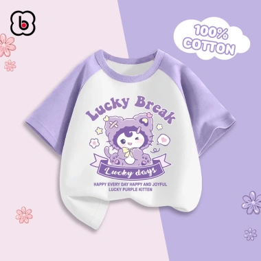 Áo cộc tay bé gái BabyloveGO cotton thoáng mát, in hình Kuromi - Giá ưu đãi 119k