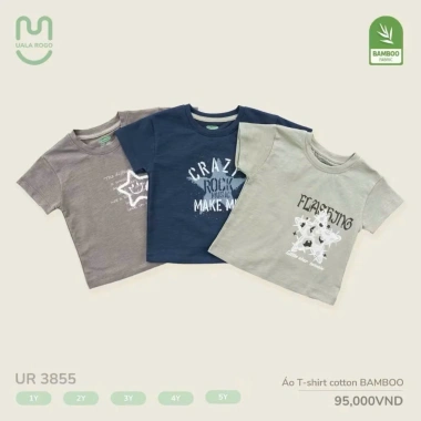 Áo cộc tay bé trai Uala hoạ tiết đáng yêu size 9-24kg 1-5Y giảm còn 95.000đ 9