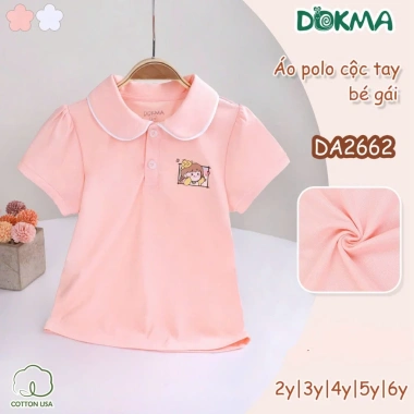 Áo cộc tay cổ sen bé gái 13-22kg thời trang Dokma giảm giá 119k 2