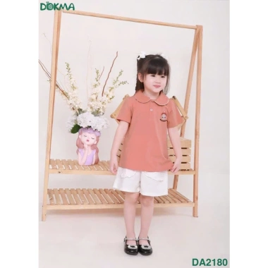 Áo cộc tay cổ sen bé gái 13-22kg thời trang Dokma giảm giá 119k 3