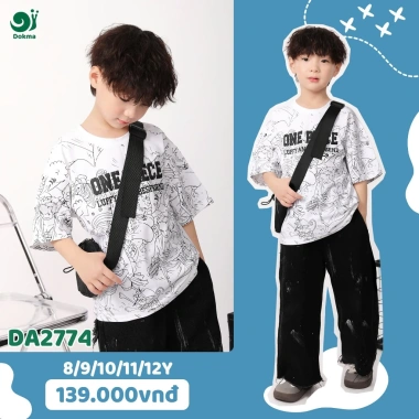 Áo cộc tay cổ tròn bé trai Dokma 25-42kg (8-12Y) thể thao, giảm giá chỉ 125.000đ 4