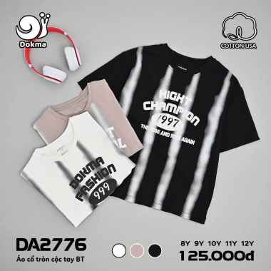 Áo cộc tay cổ tròn bé trai Dokma 25-42kg (8-12Y) thể thao, giảm giá chỉ 125.000đ 8