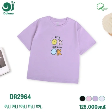 Áo cộc tay cotton bé gái 25-42kg 8-12Y - Dokma DA1.583/DA2.964, giá 125.000₫