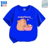Áo cộc tay cotton in Capybara ăn mì - Nhiều màu, size 15-40kg, TE134, giảm giá 90k 2