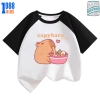 Áo cộc tay cotton in Capybara ăn mì - Nhiều màu, size 15-40kg, TE134, giảm giá 90k 6