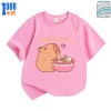 Áo cộc tay cotton in Capybara ăn mì - Nhiều màu, size 15-40kg, TE134, giảm giá 90k 8