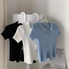 Áo cộc tay croptop len tăm co giãn, khóa kéo 2 chiều, hottrend NGONMINH SP273 - 139k 2