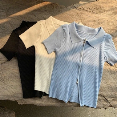 Áo cộc tay croptop len tăm co giãn, khóa kéo 2 chiều, hottrend NGONMINH SP273 - 139k 7 Áo cộc tay croptop len tăm co giãn, khóa kéo 2 chiều, hottrend NGONMINH SP273 - 139k 7
