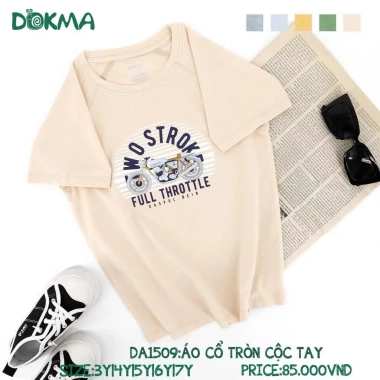 Áo Cộc Tay Dokma DA1.509 bé trai 13-25kg (3-7 tuổi), Giá 85.000₫, chất liệu mềm mại