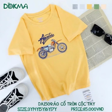 Áo Cộc Tay Dokma DA1.509 bé trai 13-25kg (3-7 tuổi), Giá 85.000₫, chất liệu mềm mại
