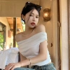 Áo cộc tay trễ vai crop top ôm body gợi cảm phong cách Hàn Quốc, size lớn, Quảng Châu KUNKUN SP140 - chỉ 99.000₫ 3