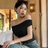 Áo cộc tay trễ vai crop top ôm body gợi cảm phong cách Hàn Quốc, size lớn, Quảng Châu KUNKUN SP140 - chỉ 99.000₫ 4