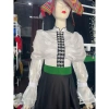 Áo cóm cổ sóng lụa mềm trắng 2 cánh bươm tay tơ dài xoè - Thiết kế bấm hoa, phong cách dân tộc Thái, giá 300.000₫
