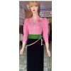 Áo cóm cổ V lụa Hàn hồng nẹp, tay lỡ dài hoa đôi 2 bên – áo dân tộc Thái giảm giá 350k 2