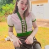Áo cóm cổ V phi bóng trắng nẹp xà, eo kim tuyến, tay tơ cộc - Giá chỉ 200k 2