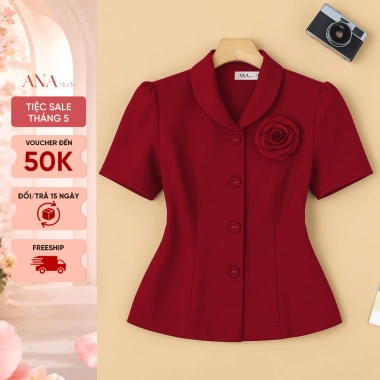 Áo công sở nữ ANA Mode cotton lạnh AK25VHC05 - Giá ưu đãi 320.000₫, quà Tết tặng mẹ