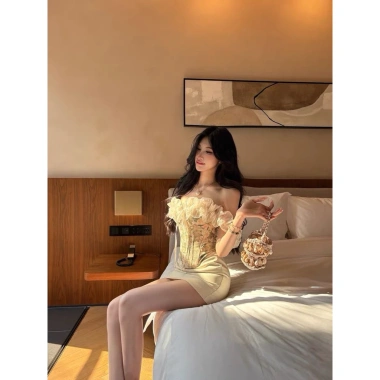 Áo Corset Cup Ngực Phối Bèo Tơ Hoa Nhí Vintage - Lãng Mạn, Giá 246k 4