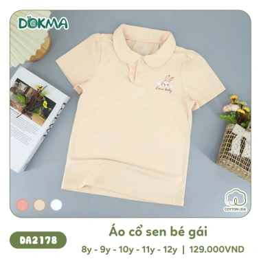 Áo Cotton Cổ Sen Cộc Tay Bé Gái 8-12Y (25-36kg) DOKMA DA1.503 DA2.178 DA2.667 129k 3