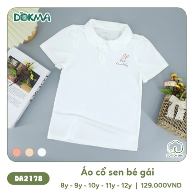 Áo Cotton Cổ Sen Cộc Tay Bé Gái 8-12Y (25-36kg) DOKMA DA1.503 DA2.178 DA2.667 129k 10