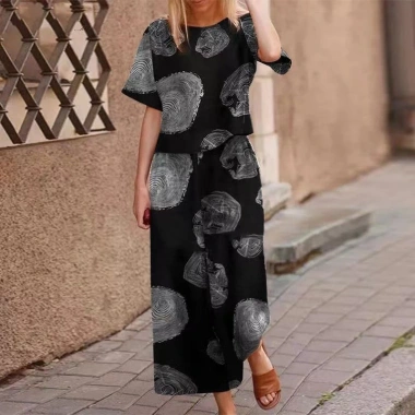 Áo cotton vải lanh in hoa tay ngắn - Bộ đồ thể thao thời trang mùa xuân, giảm giá 23% chỉ 368.804 VND