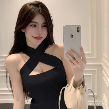Áo Crop Top Không Tay Sexy Mùa Hè Nữ Cổ Yếm Đan Dây Buộc Lưng Hở Bustier Cắt Ngắn 105.813 6 Áo Crop Top Không Tay Sexy Mùa Hè Nữ Cổ Yếm Đan Dây Buộc Lưng Hở Bustier Cắt Ngắn 105.813 6