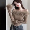 Áo Crop Top Nữ Gợi Cảm Lệch Vai Tay Dài Furry Giá 162.972 VND Giảm Đặc Biệt 9