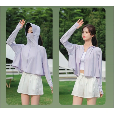 Áo Croptop Chống Nắng Nữ UPF 50+ Chống Tia UV Lụa Nhẹ Mát Lạnh Rộng Giá 80k 2