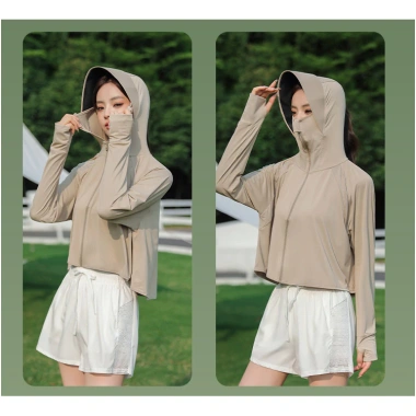 Áo Croptop Chống Nắng Nữ UPF 50+ Chống Tia UV Lụa Nhẹ Mát Lạnh Rộng Giá 80k 6