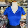 Áo croptop cổ bẻ cộc tay dáng Hàn thời trang nữ thoáng mát phong cách giảm giá 23k 3