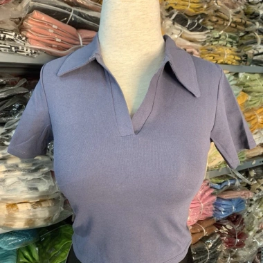 Áo croptop cổ bẻ cộc tay dáng Hàn thời trang nữ thoáng mát phong cách giảm giá 23k 5 Áo croptop cổ bẻ cộc tay dáng Hàn thời trang nữ thoáng mát phong cách giảm giá 23k 5