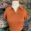 Áo croptop cổ bẻ cộc tay dáng Hàn thời trang nữ thoáng mát phong cách giảm giá 23k 7