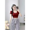Áo Croptop Cổ Vuông Gợi Cảm, Sang Chảnh - Hot Trend 2.025, Giá Chỉ 33.000đ 8