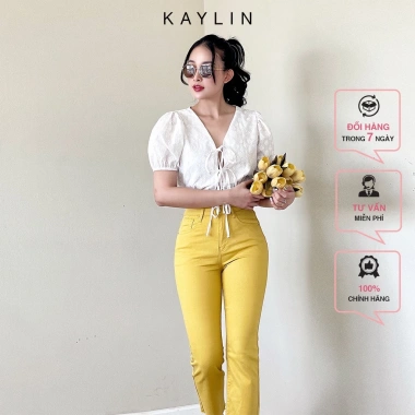 Áo croptop KAYLIN N1.729 kiểu thắt nơ thời trang, giảm giá 260k, chất liệu mềm mại