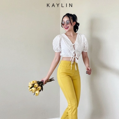 Áo croptop KAYLIN N1.729 kiểu thắt nơ thời trang, giảm giá 260k, chất liệu mềm mại