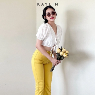 Áo croptop KAYLIN N1.729 kiểu thắt nơ thời trang, giảm giá 260k, chất liệu mềm mại