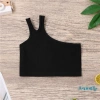 Áo croptop không tay màu đơn giản cho bé 2-7 tuổi - Thời trang mùa hè giá ưu đãi 3