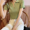 Áo croptop len trơn V cộc tay cổ bẻ - Giá ưu đãi 110.400₫, ấm áp, trẻ trung 6