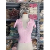 Áo croptop len trơn V cộc tay cổ bẻ - Giá ưu đãi 110.400₫, ấm áp, trẻ trung 9