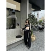 Áo croptop ngắn chữ thập đỏ tối với chi tiết bạc - Thời trang 304k giảm giá 3